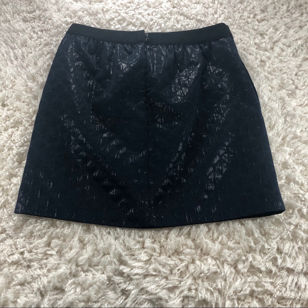 LOFT- NAVY BLUE SKIRT WITH METALLIC PATTERN - Picture 5 of 8